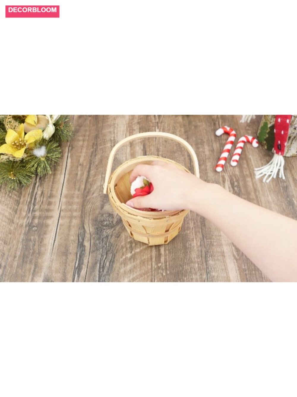 10 Pc Small Wooden Baskets Rustic Bushel Baskets with Handles - Picture 6 of 6